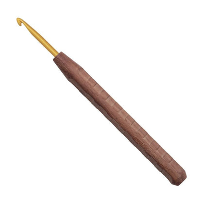 addi Wollhäkelnadel addi Nature Walnut Goldspitze 4,5 mm 16 cm