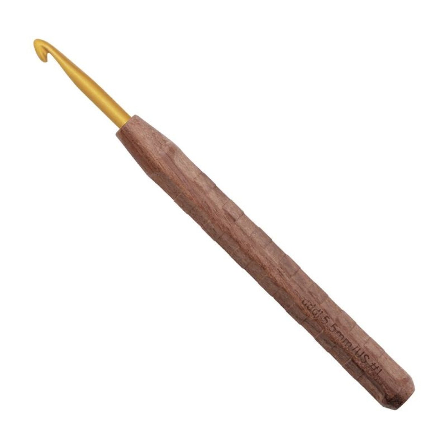 addi Wollhäkelnadel addi Nature Walnut Goldspitze 5,5 mm 16 cm