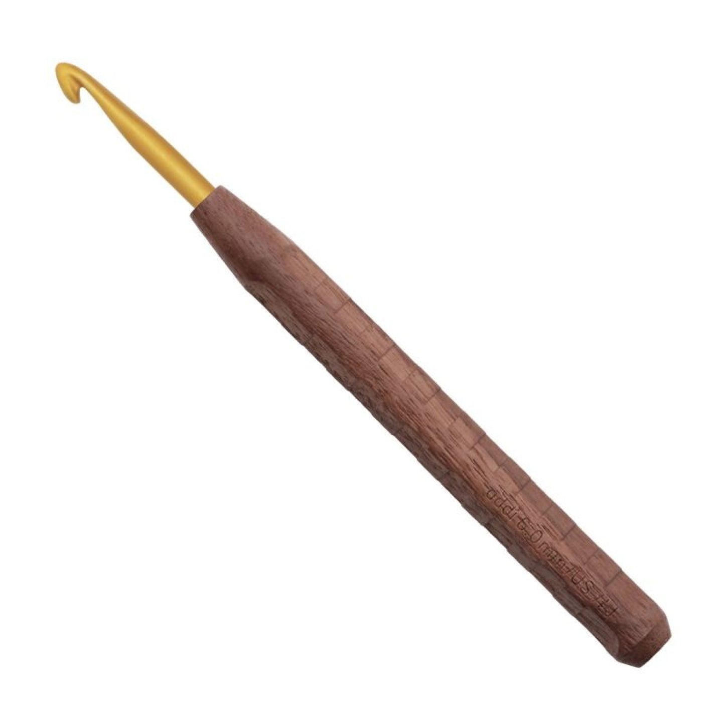 addi Wollhäkelnadel addi Nature Walnut Goldspitze 6 mm 16 cm