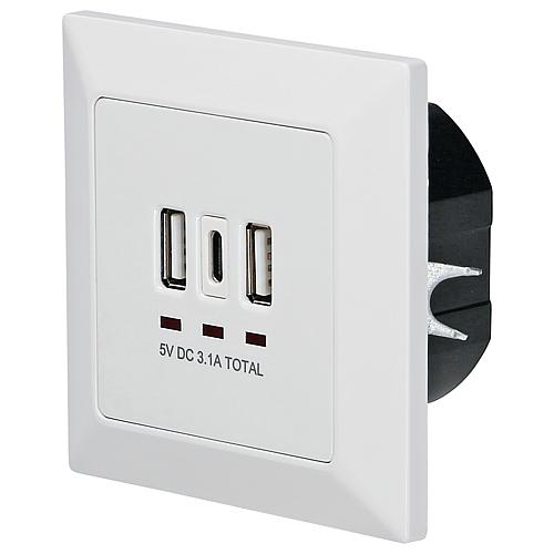 UP-Dose mit 2 USB Typ A + 1 USB Typ C Ausgang : DC 5.0V 3100mA-3400mA