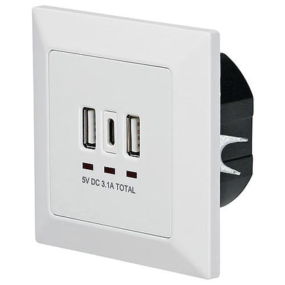 UP-Dose mit 2 USB Typ A + 1 USB Typ C Ausgang : DC 5.0V 3100mA-3400mA