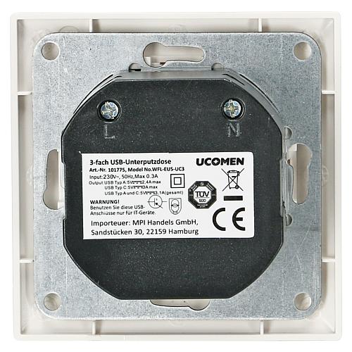 UP-Dose mit 2 USB Typ A + 1 USB Typ C Ausgang : DC 5.0V 3100mA-3400mA