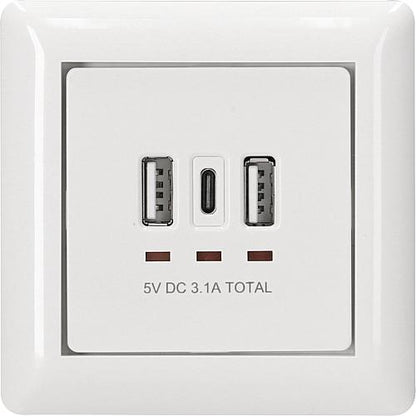 UP-Dose mit 2 USB Typ A + 1 USB Typ C Ausgang : DC 5.0V 3100mA-3400mA