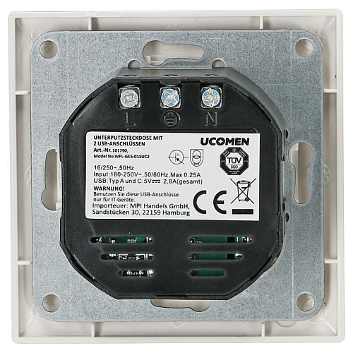 UP-Steckdose mit 1 USB Typ A + 1 USB Typ C Ausgang : DC 5.0V 2800mA