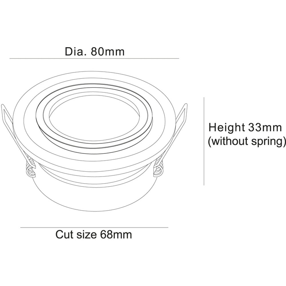 Deko-Light Downlight / Deckeneinbaustrahler Mizar II 12V GU5.3/MR16 max.35W sw
