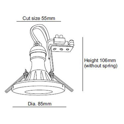 Deko-Light Downlight / Deckeneinbaustrahler Alcor 220-240V GU10 1x max. 35W