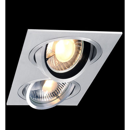 Deko-Light Epart Grundrahmen 2er quadratisch  Silber gebürstet