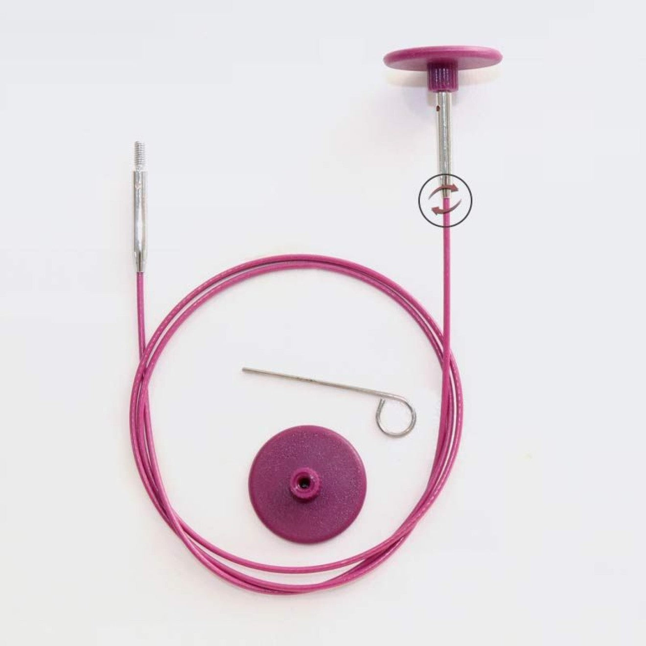 KnitPro Seil für Nadelspitzen 94 cm 120 cm lila 360°