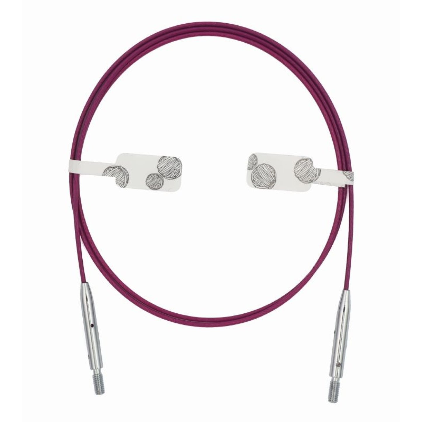 KnitPro Seil für Nadelspitzen Thin & Flex Seil Swivel lila drehbar 126 cm ergibt 150 cm