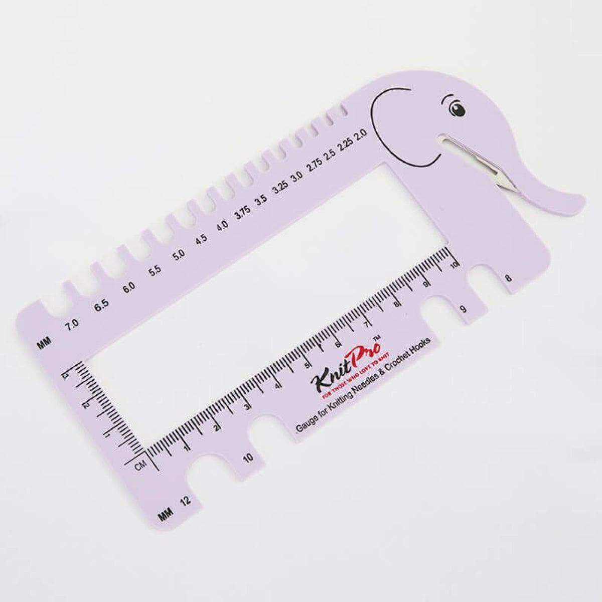 KnitPro Nadelschablone mit Fadenabschneider Lilac
