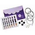 KnitPro Nadelset Deluxe auswechselbare Nadelspitzen Jadore Cubics Holz, 7 Paar 4,0 - 8,0 mm