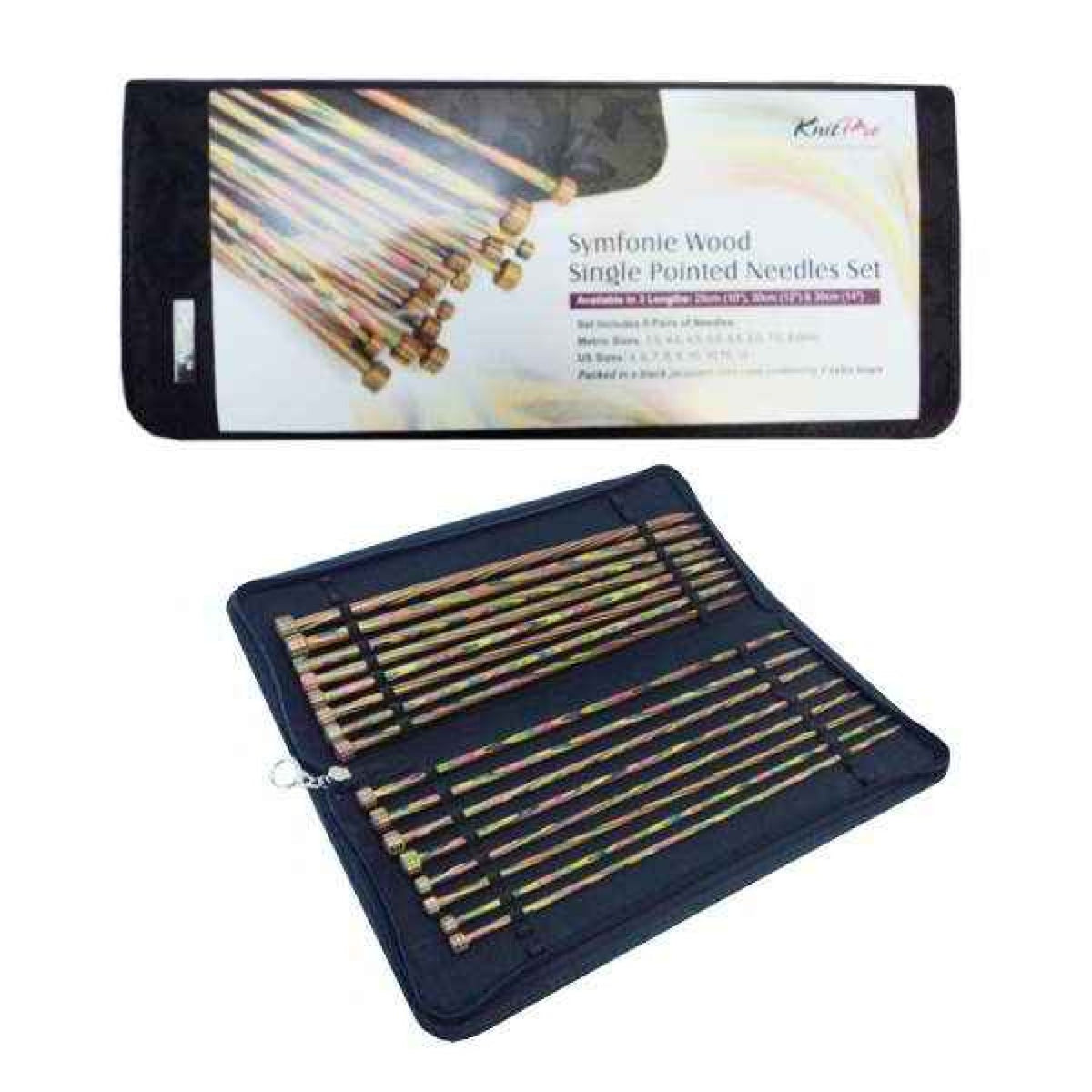 KnitPro Set Jackenstricknadeln SYMFONIE 3,5-8,0 mm 25 cm 8 Paar