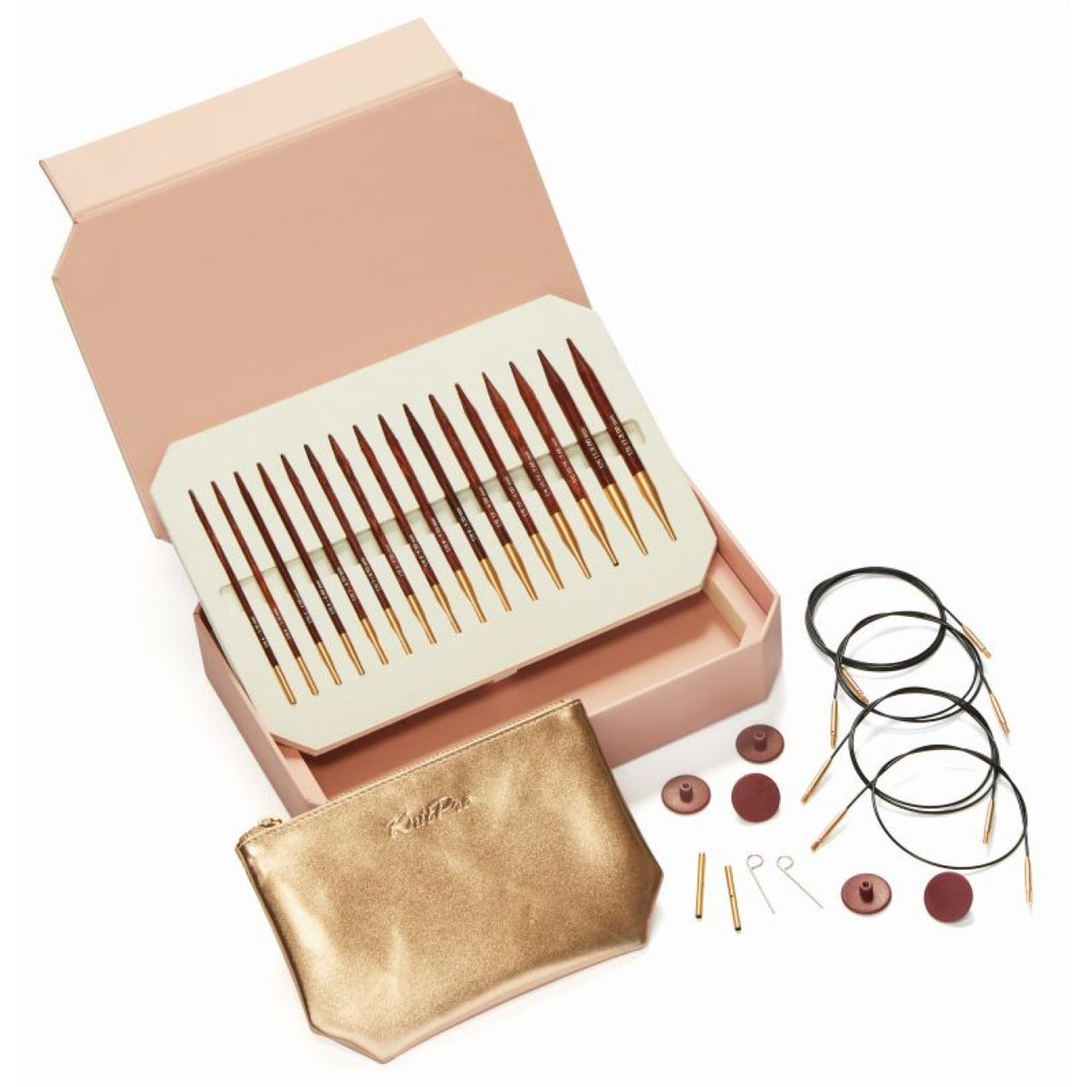 KnitPro Nadelset auswechselbare Nadelspitzen Symfonie Holz Rose 3,50 - 8,00 mm