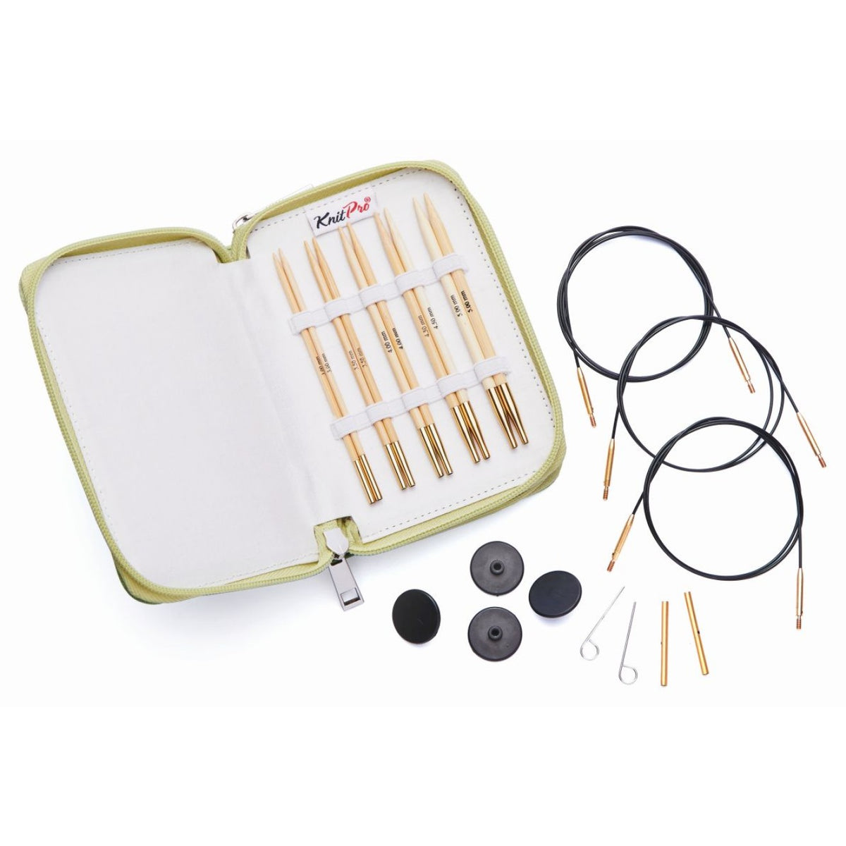 KnitPro Nadelset Starter auswechselbare Nadelspitzen bamboo 5 Paar 3,00-5,00 mm