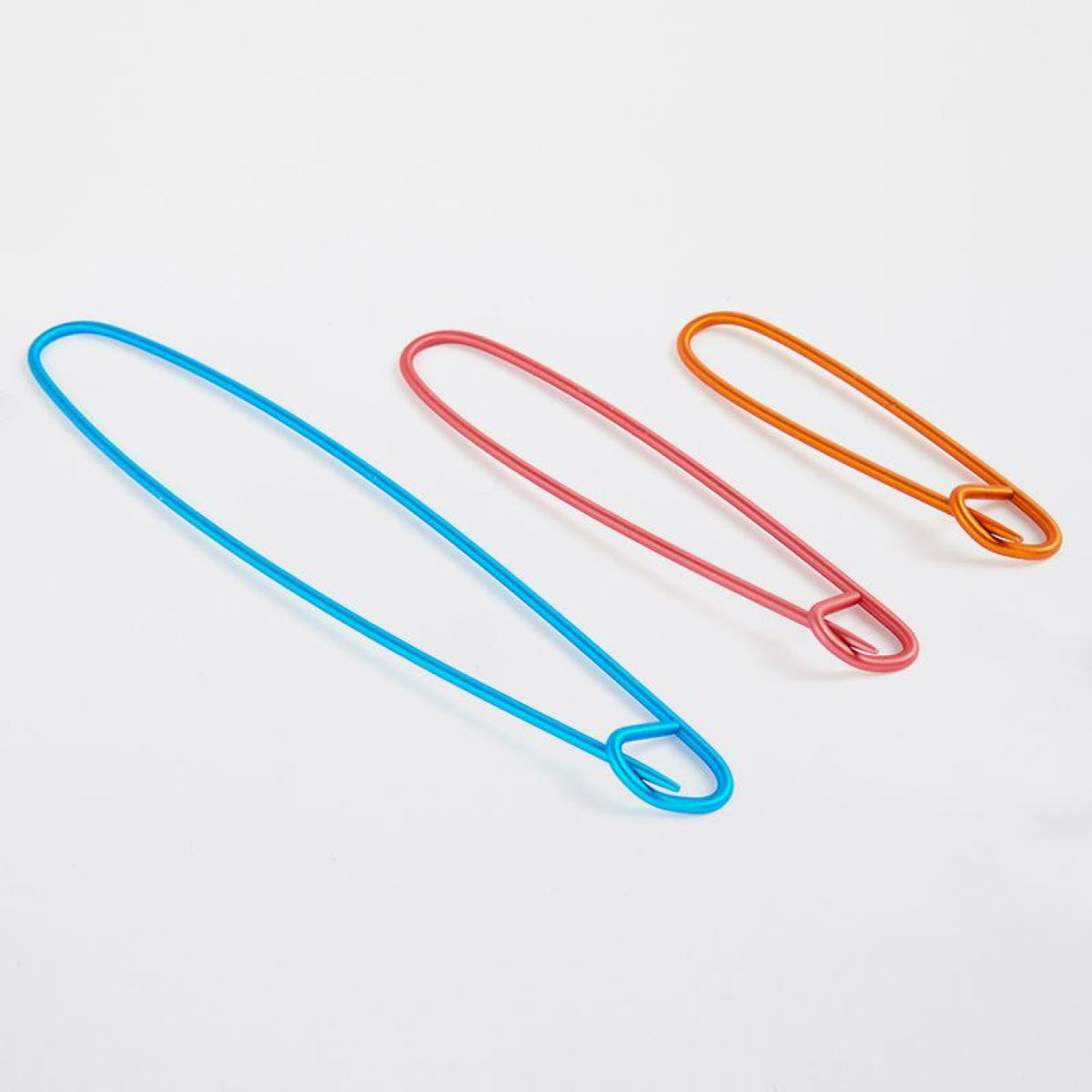 KnitPro Maschenhalterset 16,5cm,11,5cm,8,3cm hellblau/satinrosa/gold 3 St
