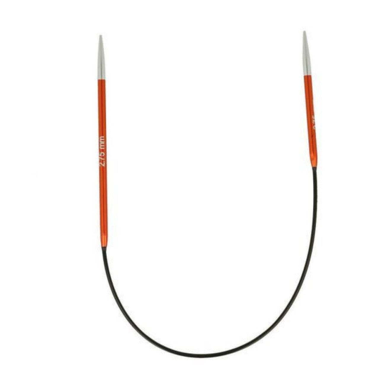 KnitPro Zing Rundstricknadel kurz 2,75 mm 25 cm karneol