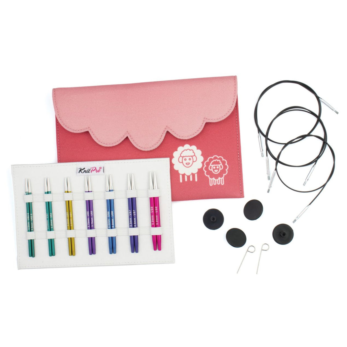 KnitPro Nadelset Midi auswechselbare Nadelspitzen Zing Alu 3,00 - 5,00 mm