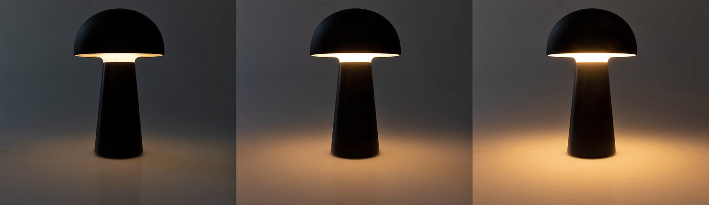 LED Akku-Tischleuchte "Foco Seta" 3000K, IP20, TouchDim, 23cm,matt schwarz