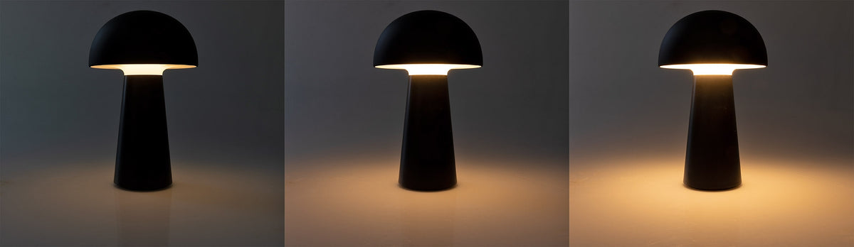 LED Akku-Tischleuchte "Foco Seta" 3000K, IP20, TouchDim, 23cm,matt schwarz