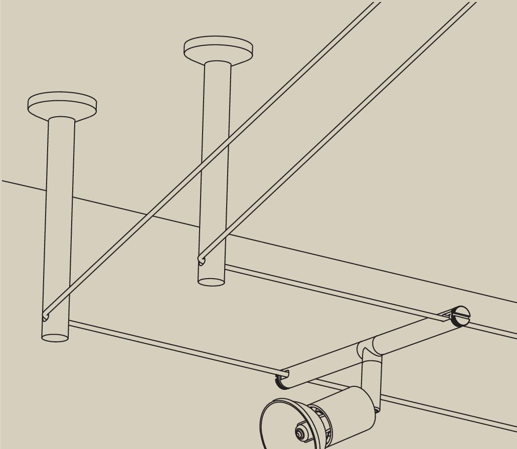 Paulmann Wire System L&E Umlenker/Abhängung zum Aufschrauben 1 Paar 165mm Chrom Met