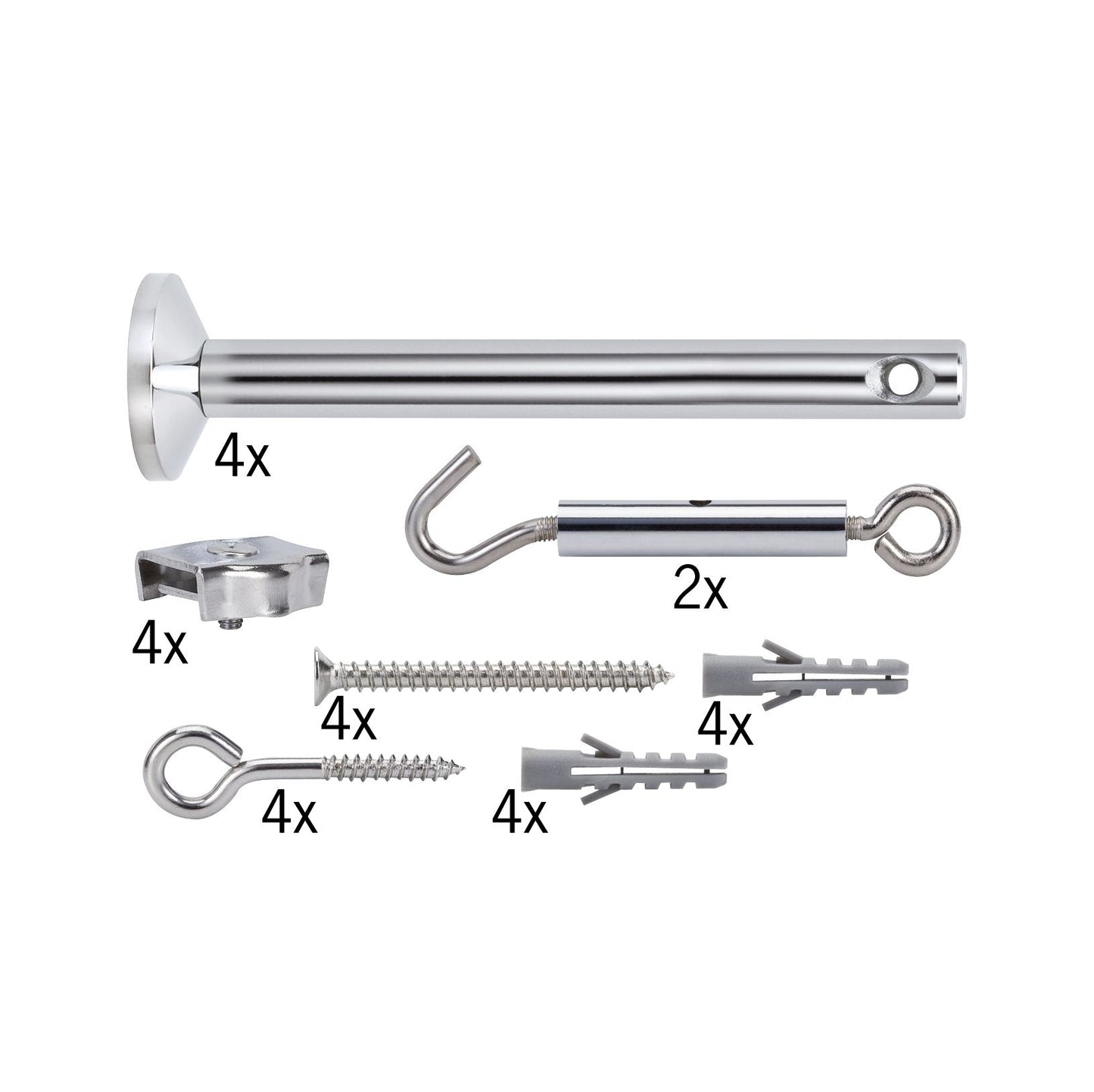 Paulmann Wire System Light&Easy Spann-Montageset 4 Umlenker 165mm Chrom Metall