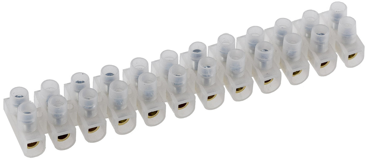 Lüsterklemmen für 1,5-2,5mm², 12 Klemmen Messingeinsatz, transparent