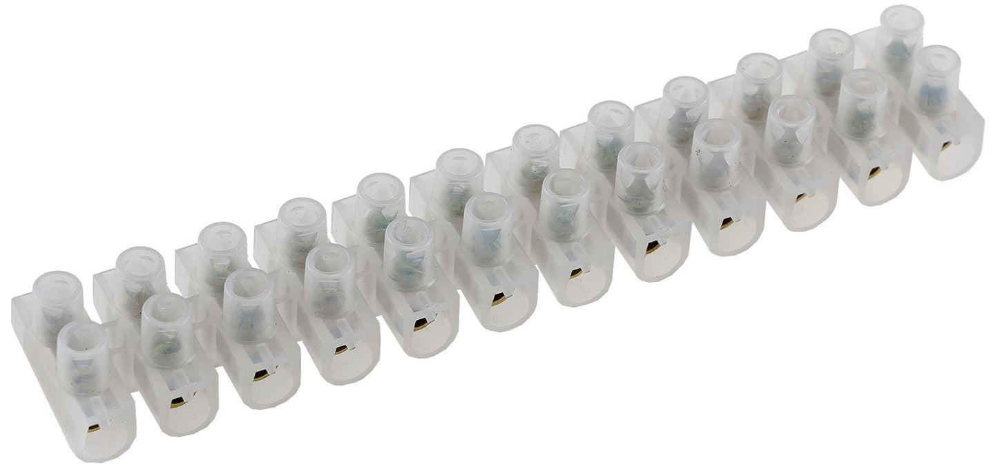 Lüsterklemmen für 2,5-4,0mm², 12 Klemmen Messingeinsatz, transparent