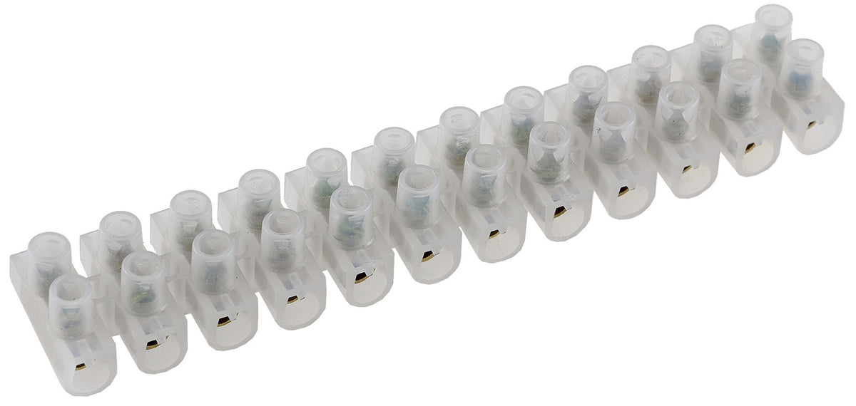 Lüsterklemmen für 2,5-4,0mm², 12 Klemmen Messingeinsatz, transparent