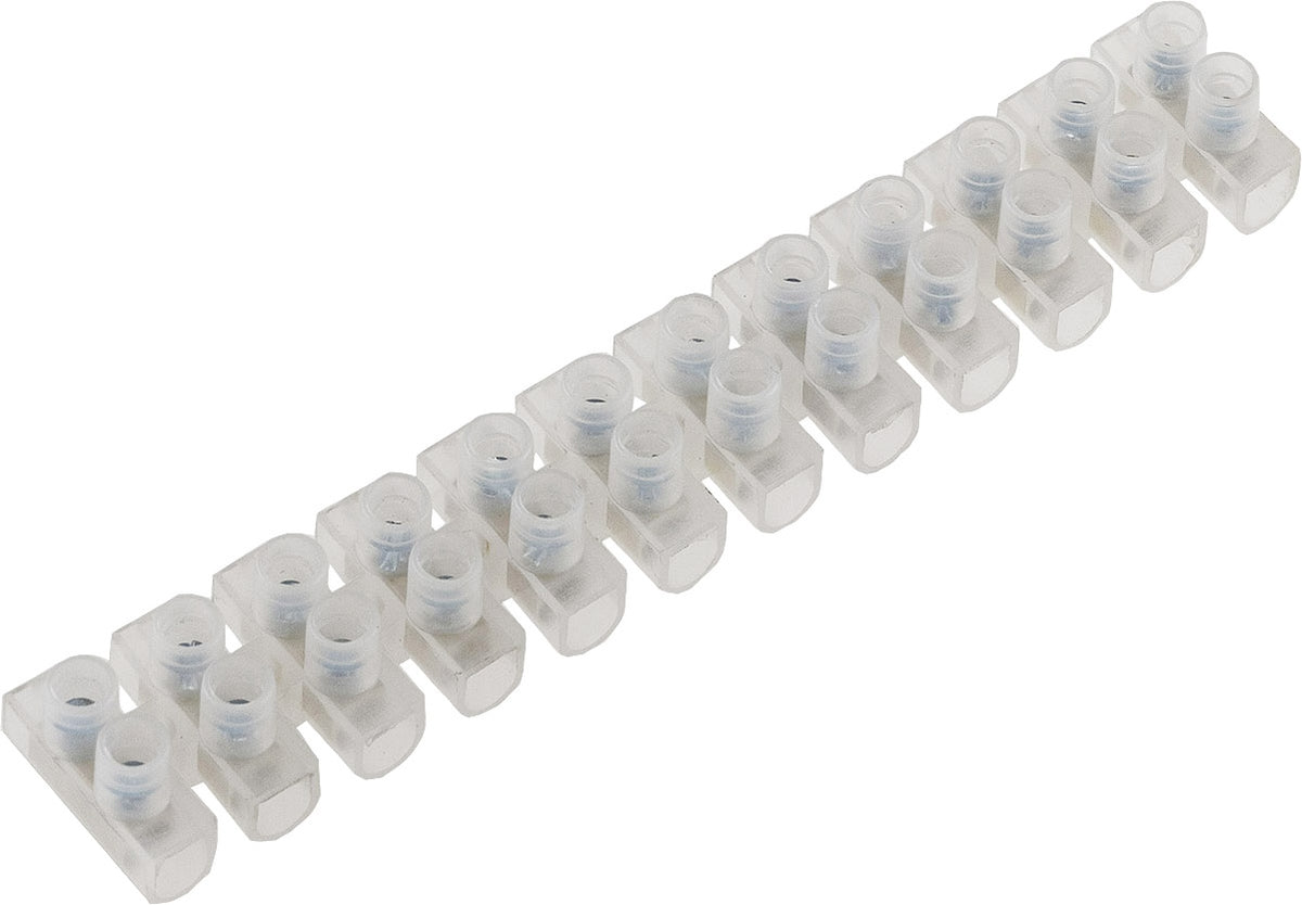 Lüsterklemmen für 2,5-4,0mm², 12 Klemmen Messingeinsatz, transparent