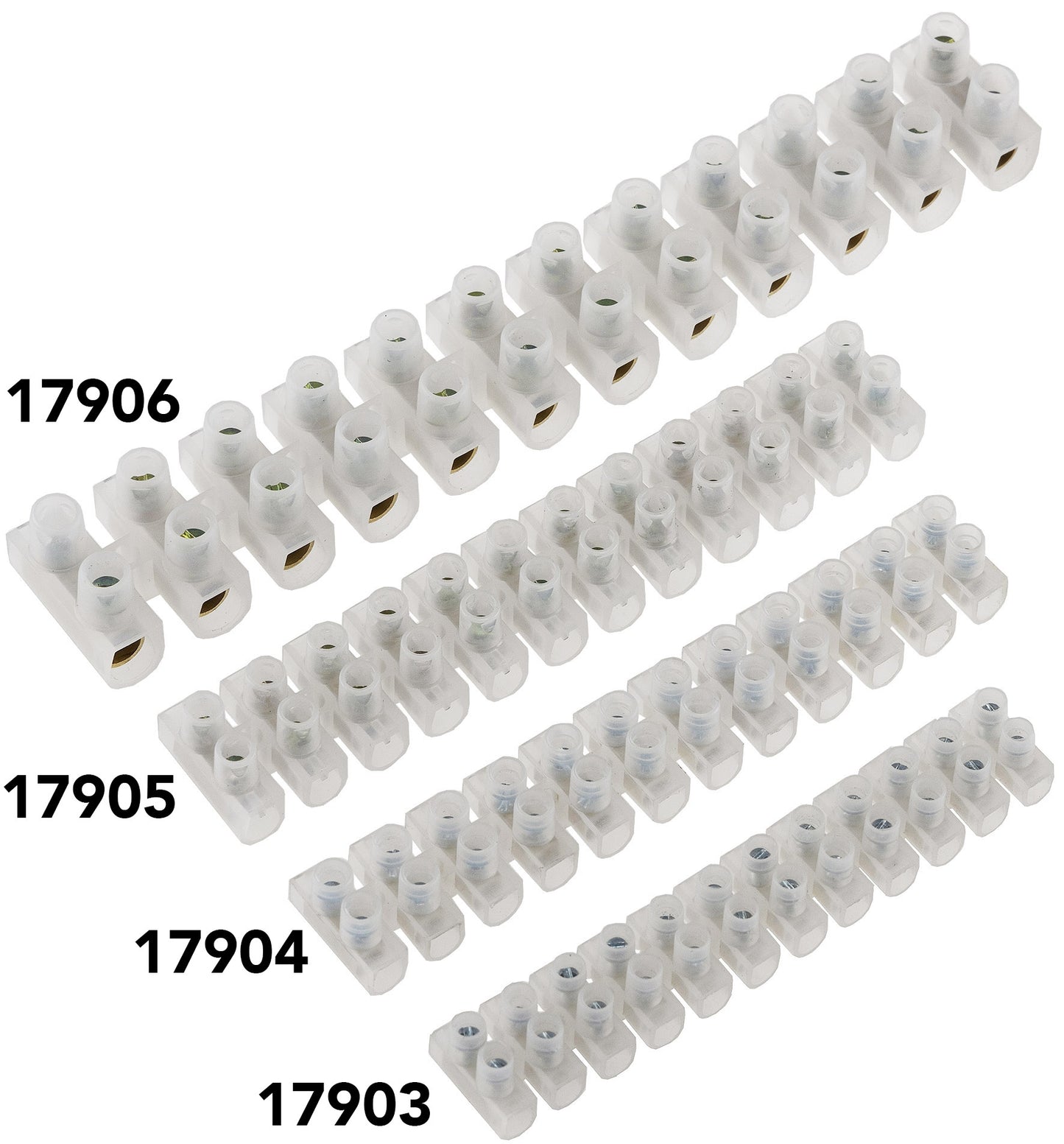 Lüsterklemmen für 4,0-10mm², 12 Klemmen Messingeinsatz, transparent