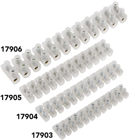 Lüsterklemmen für 4,0-10mm², 12 Klemmen Messingeinsatz, transparent