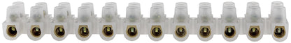 Lüsterklemmen für 4,0-10mm², 12 Klemmen Messingeinsatz, transparent