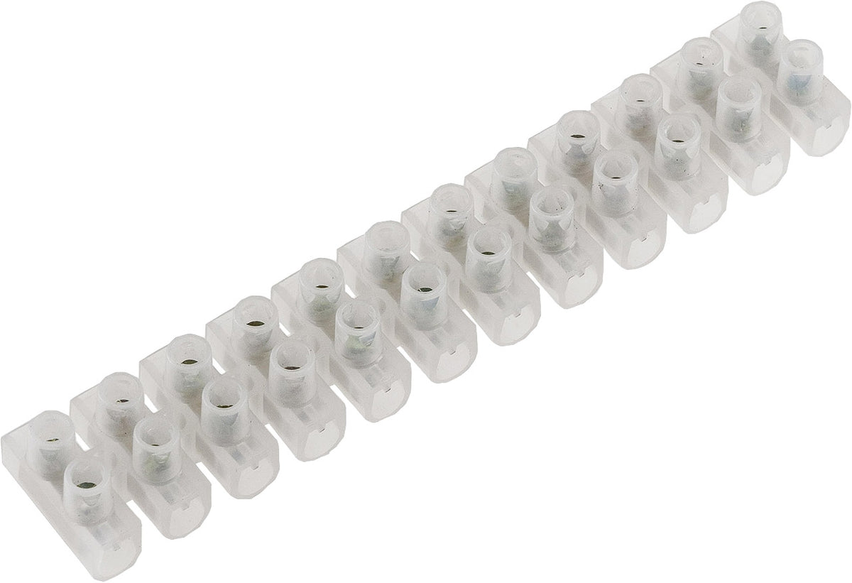 Lüsterklemmen für 4,0-10mm², 12 Klemmen Messingeinsatz, transparent