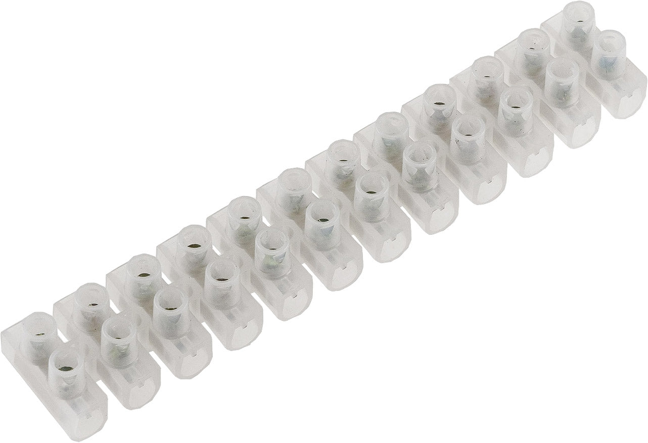 Lüsterklemmen für 4,0-10mm², 12 Klemmen Messingeinsatz, transparent