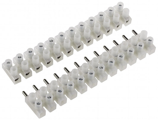 Lüsterklemmen für 2,5-4,0mm², 12 Klemmen Messingeinsatz, transparent, steckbar