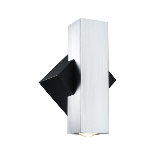 Paulmann ABL Set 2Flame LED 2x3,2W 230V IP44 eckig Schwarz/Alu gebürstet Alu