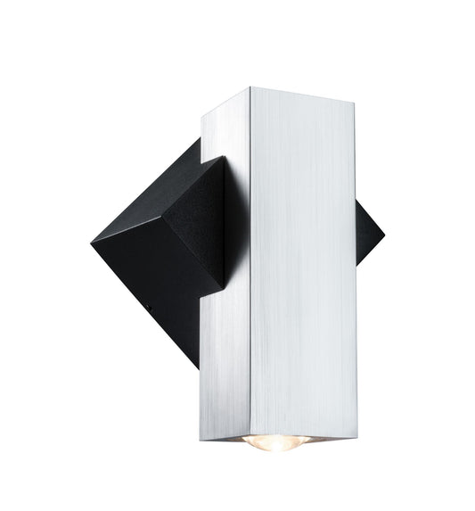 Paulmann ABL Set 1Flame LED 1x3,2W 230V IP44 eckig Schwarz/Alu gebürstet Alu