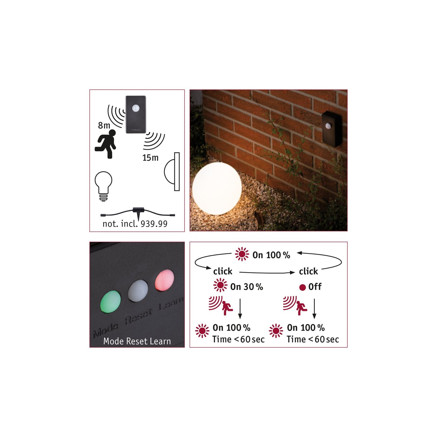 Paulmann Plug & Shine Zigbee Funksteuerung IP44 Dämmerungssensor/Bewegungsmelder