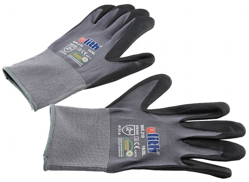 Profi Arbeits-Handschuhe mit Kautschuk- Beschichtung, Ökotex 100, Größe 10