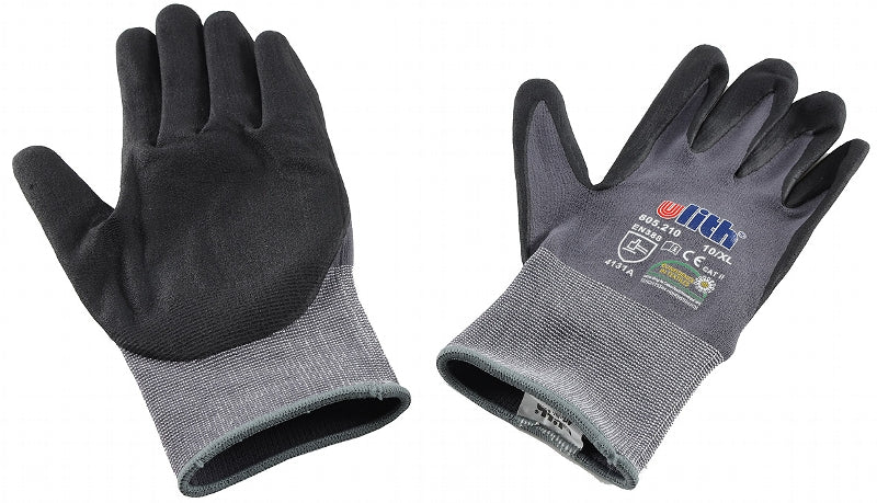 Profi Arbeits-Handschuhe mit Kautschuk- Beschichtung, Ökotex 100, Größe 10