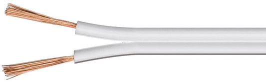 Lautsprecherkabel-Ring 10m, 2x 0,5mm² weiß, 100% OFC Kupfer