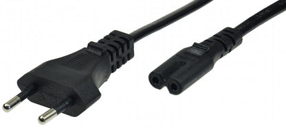 Netzkabel Eurostecker > Doppelnutstecker H03VVH2-F2G, 0,75 mm², 2,5A/250V, 1,5m