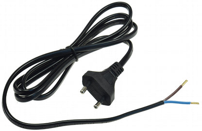 Netzkabel Euro, blankes Ende, 1,5m H03VVH2-F2 0,75 mm² 2,5A/250V schwarz