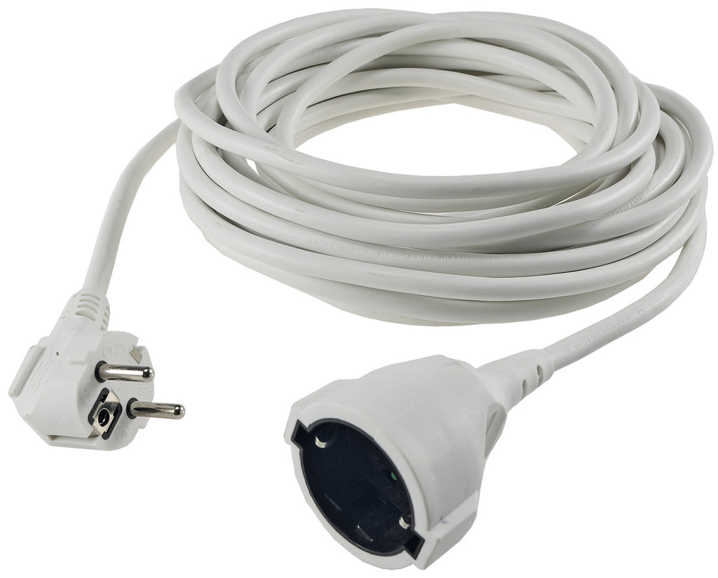Schutzkontakt-Verlängerung, 10m, weiß H05VV-F3G 1,5mm² 16A/250V