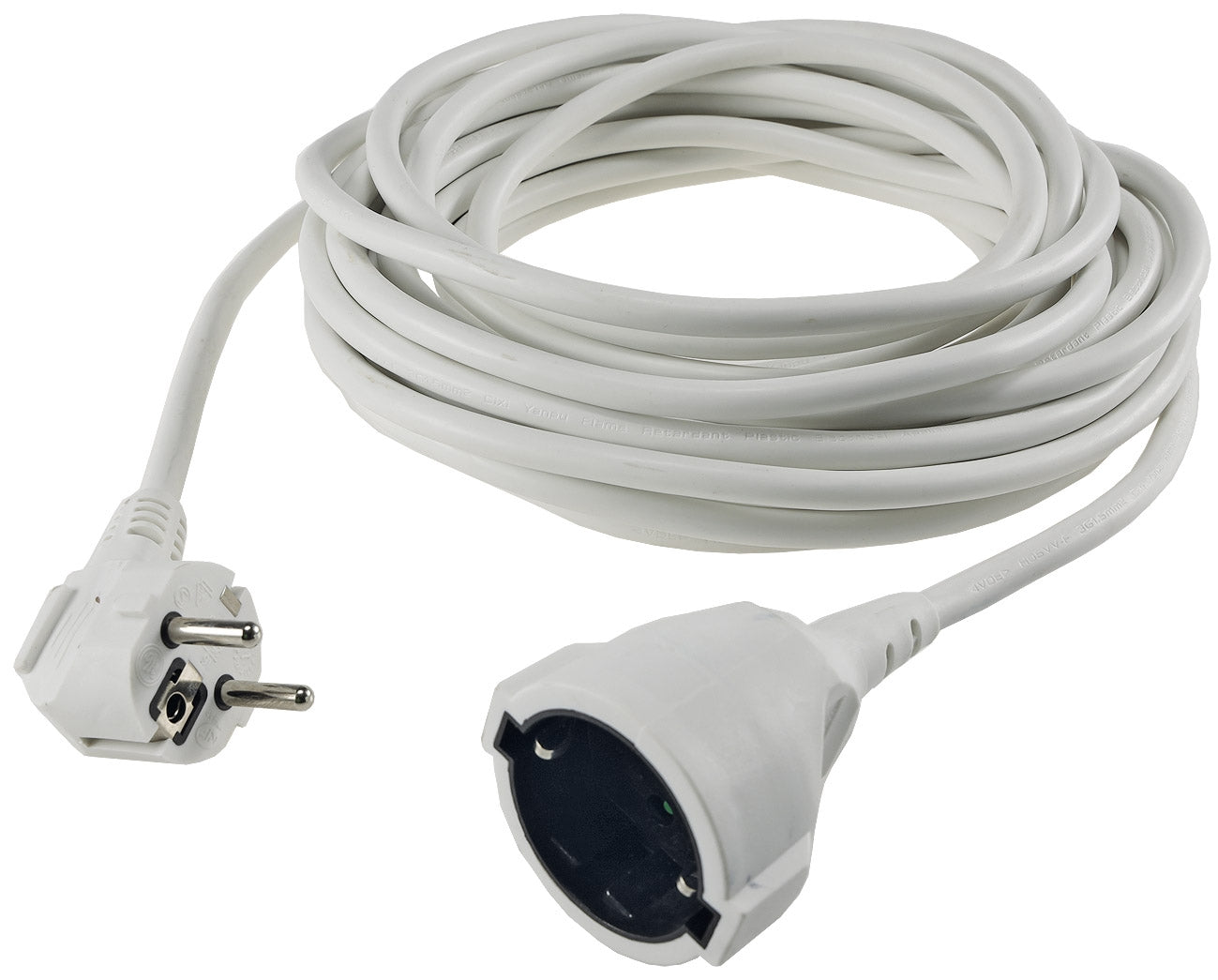 Schutzkontakt-Verlängerung, 10m, weiß H05VV-F3G 1,5mm² 16A/250V