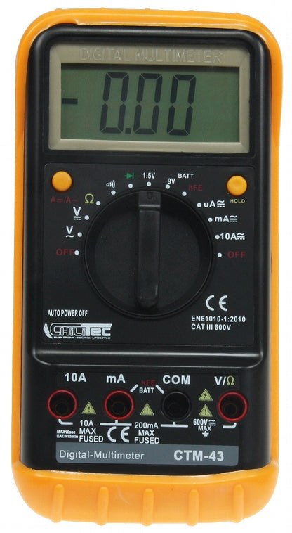 Digital-Multimeter "CTM-43 big" mit Gummiholster, Hold-Funktion