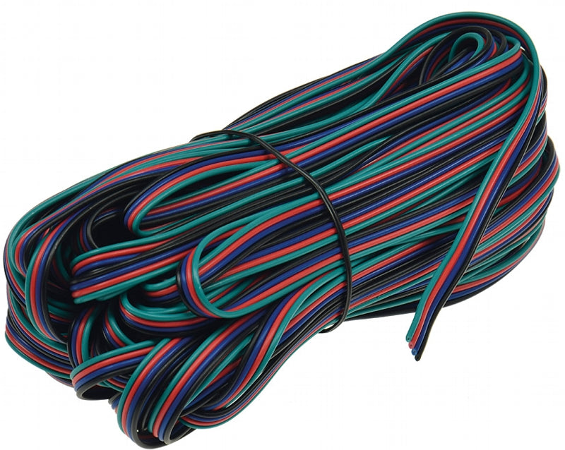 Anschlusskabel für RGB LED-Stripes 20m-Ring, 4-adrig rot-grün-blau-schwarz
