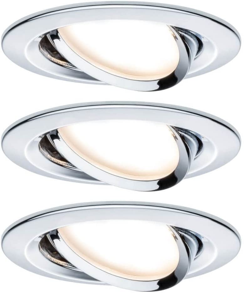 Paulmann EBL Set Nova rd schw LED 3stepdim 3x6,5W 230V GU10 51mm Chrom/Alu