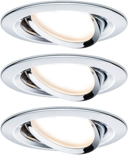 Paulmann EBL Set Nova rd schw LED 3stepdim 3x6,5W 230V GU10 51mm Chrom/Alu