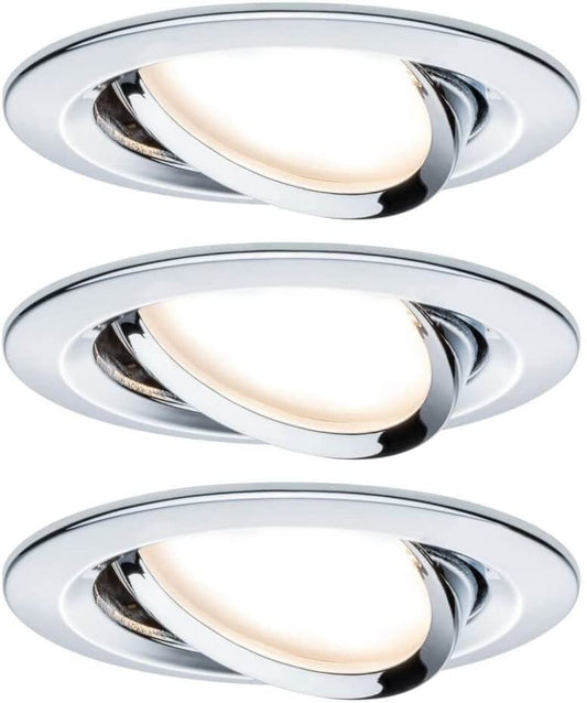 Paulmann EBL Set Nova rd schw LED 3stepdim 3x6,5W 230V GU10 51mm Chrom/Alu